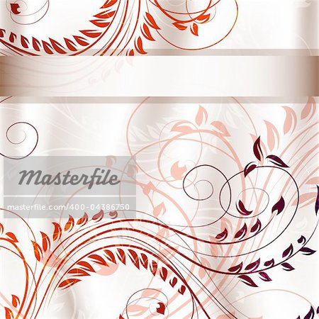 Wedding card or invitation with abstract floral background. Greeting card in grunge or retro style. Colorful congratulation christmas card. Design valentine cards
