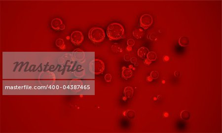 3d rendered illustration of many blood cells