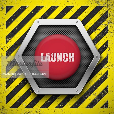 Launch button. Vector background. Eps10