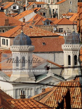 High view of old city of Dubrovnik