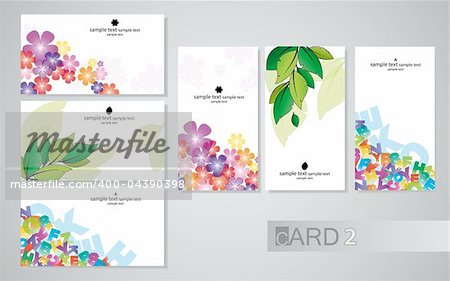 Various business cards on white background, set the horizontal and vertical