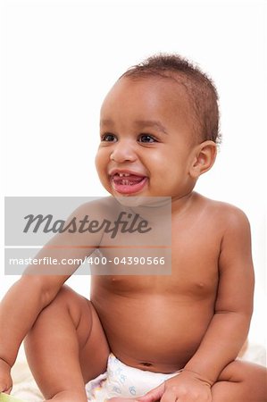 Adorable African American Boy  smiling