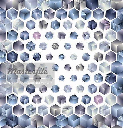 3d cubes geometric seamless pattern. Vector tiling background.