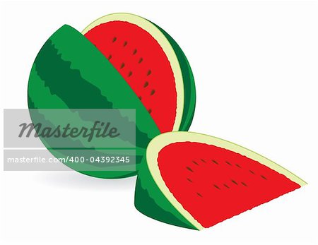 Fresh Watermelon cut isolated on white