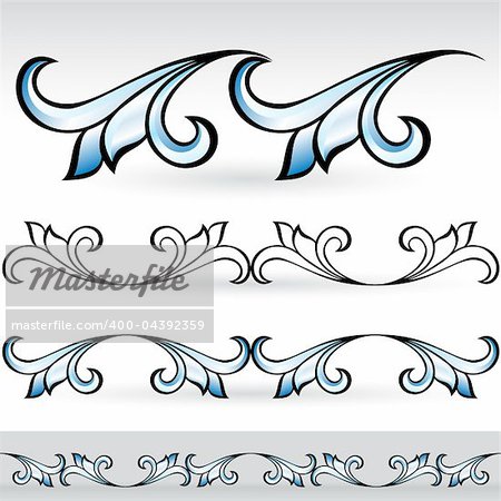 Abstract form of the flower and leaves. Nice design elements for your best creative ideas.
