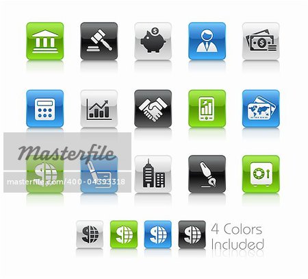 The vector file includes 4 color versions for each icon in different layers.