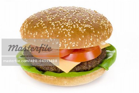 Beef burger isolated over white background