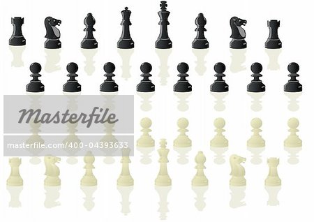 Chessmen. Illustration on a white background.