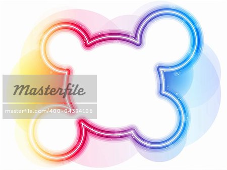 Vector - Rainbow Circle Border with Sparkles and Swirls.