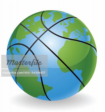 World globe basketball ball ball concept illustration