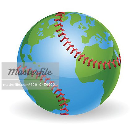 World globe baseball ball concept illustration