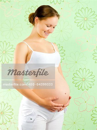 lovely pregnant woman waiting for a child