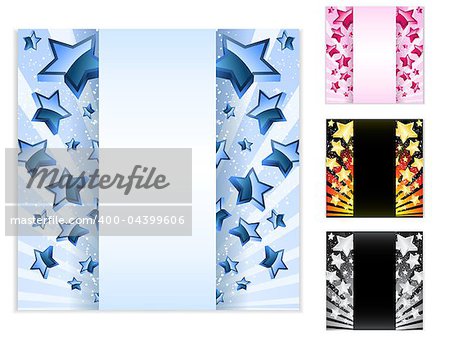 Vector - Star Card with Stripes. Set of 4 layouts