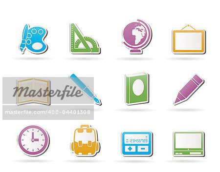 School and education icons - vector icon set