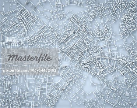 Editable vector blueprint sketch of a detailed generic street map without names with background made using a gradient mesh