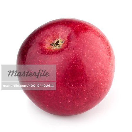 Dark-red apple isolated on white background.