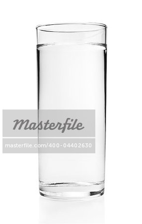 Full glass of water isolated on white background with clipping path