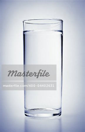 close-up view of full glass of cold water