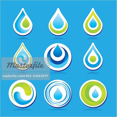 Set of icons - the water. Vector templates.