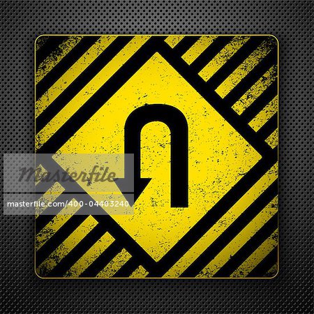 Abstract metal background with arrow sign. Vector illustration.