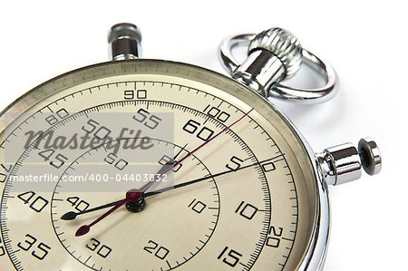 Analog stopwatch isolated on a white background