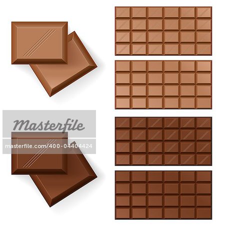 Set of Chocolate bars. Illustration on white background