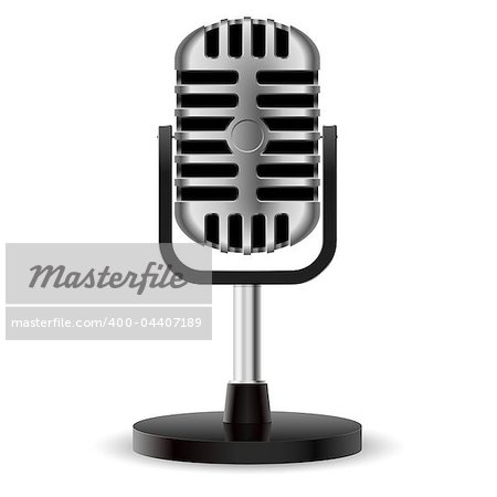 Realistic retro microphone. Illustration on white background for design
