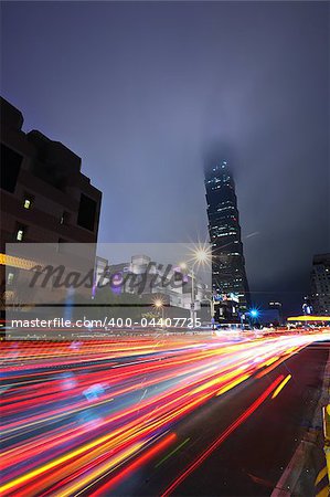 Taipei commercial district at night