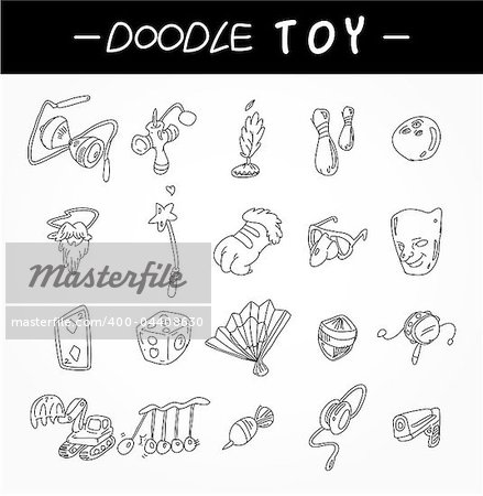 hand draw toy element icons set