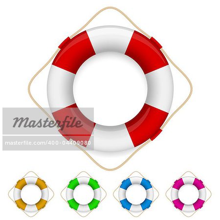 Set of life buoys. Illustration on white background