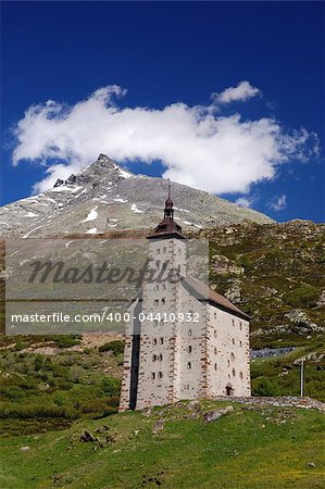 View of Stockalper Hospice at Simplon pass, Switzerland