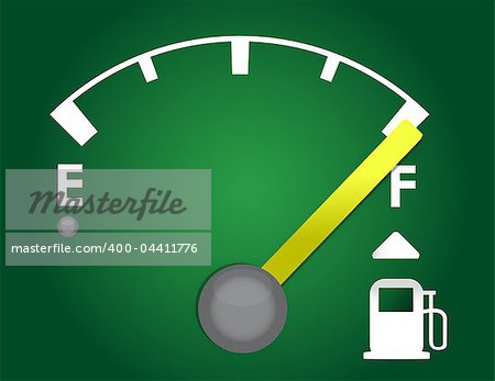 detailed gas gauge illustration design isolated on a dark green background