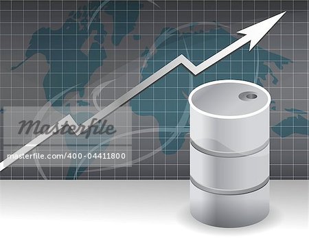 The image of the schedule of a rise in prices for oil