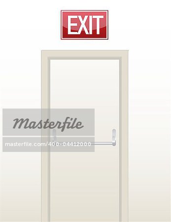 Emergency exit door illustration design