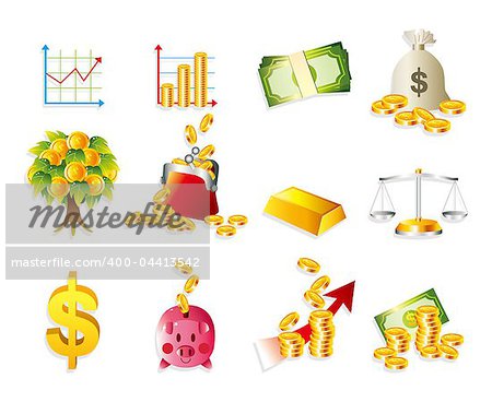 cartoon Finance & Money Icon set