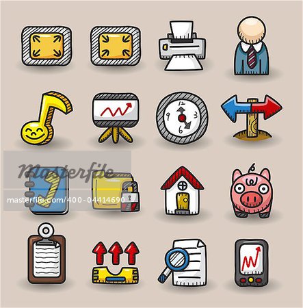 hand draw web icons collection