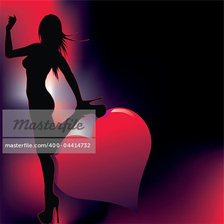 sexy girl silhouette with abstract background