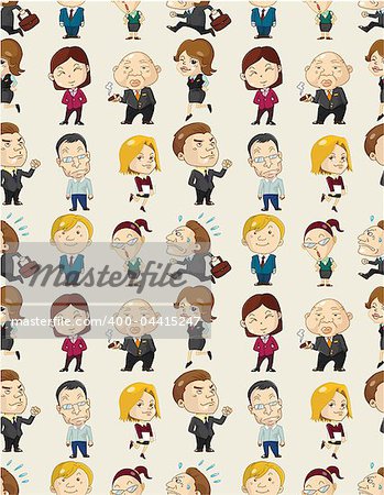 seamless cartoon office worker pattern