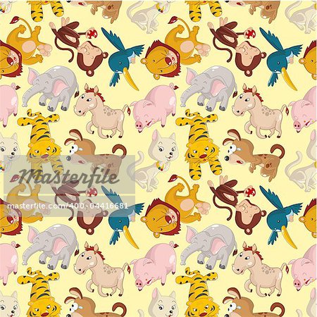 cartoon animal seamless pattern