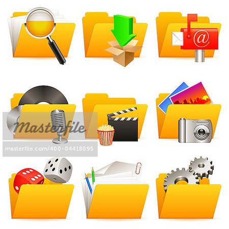 Set of 9 folder icons.