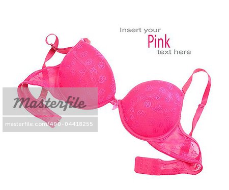 Pink bra isolated over white background