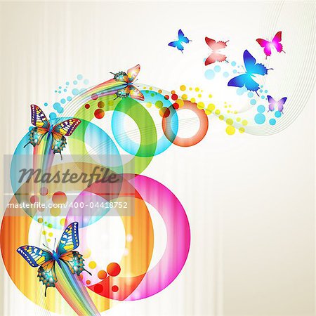 Colorful background with butterfly