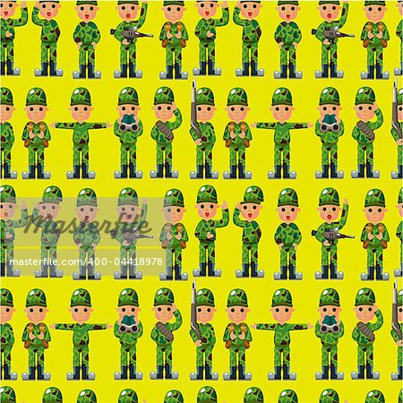cartoon Soldier seamless pattern