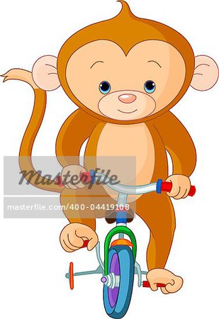 Monkey  on Bicycle in circus