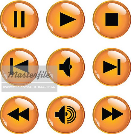 illustration of multimedia button  - vector