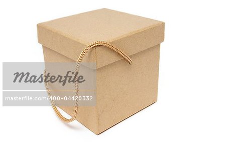 Craft present paper box on isolated white