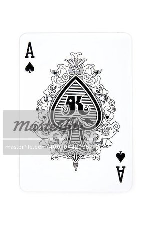 Ace of spades on white background
