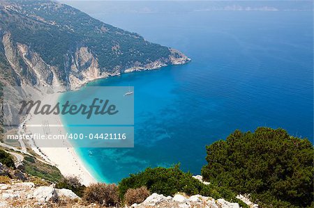 Myrtos beach on Greek island of Kefalonia