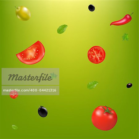 Background With Vegetables, Vector Illustration