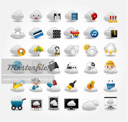 Vector Icons for Cloud network